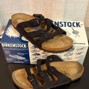 Birkenstock Black Suede Triple-Strap Sandals
